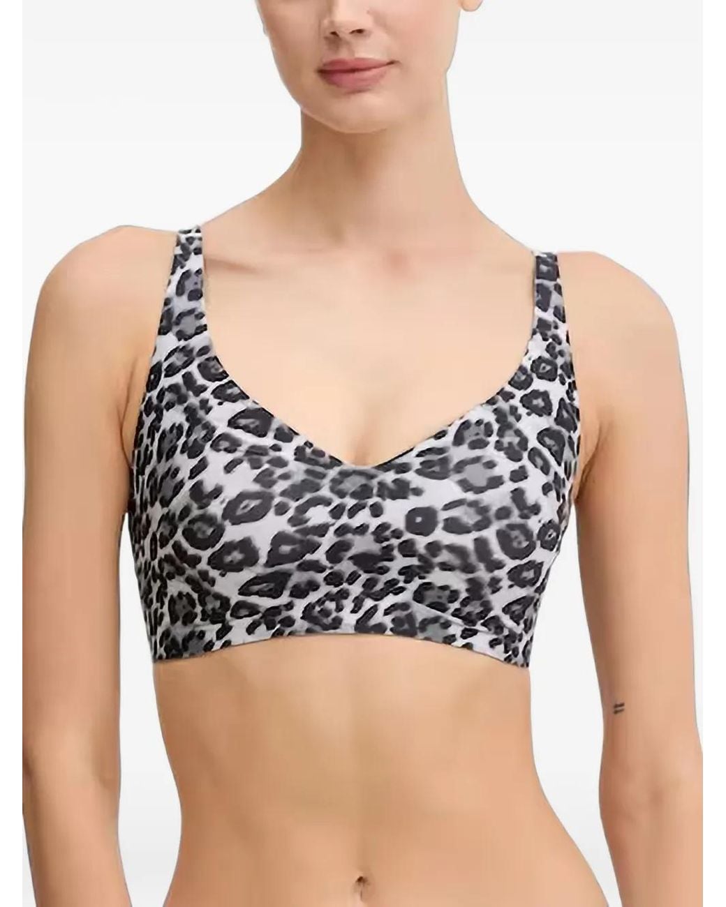 Chantelle Black Softstretch Power Leopard-Print Bra
