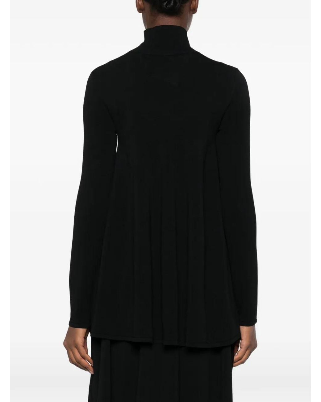 Totême Black Crepe Turtleneck Top