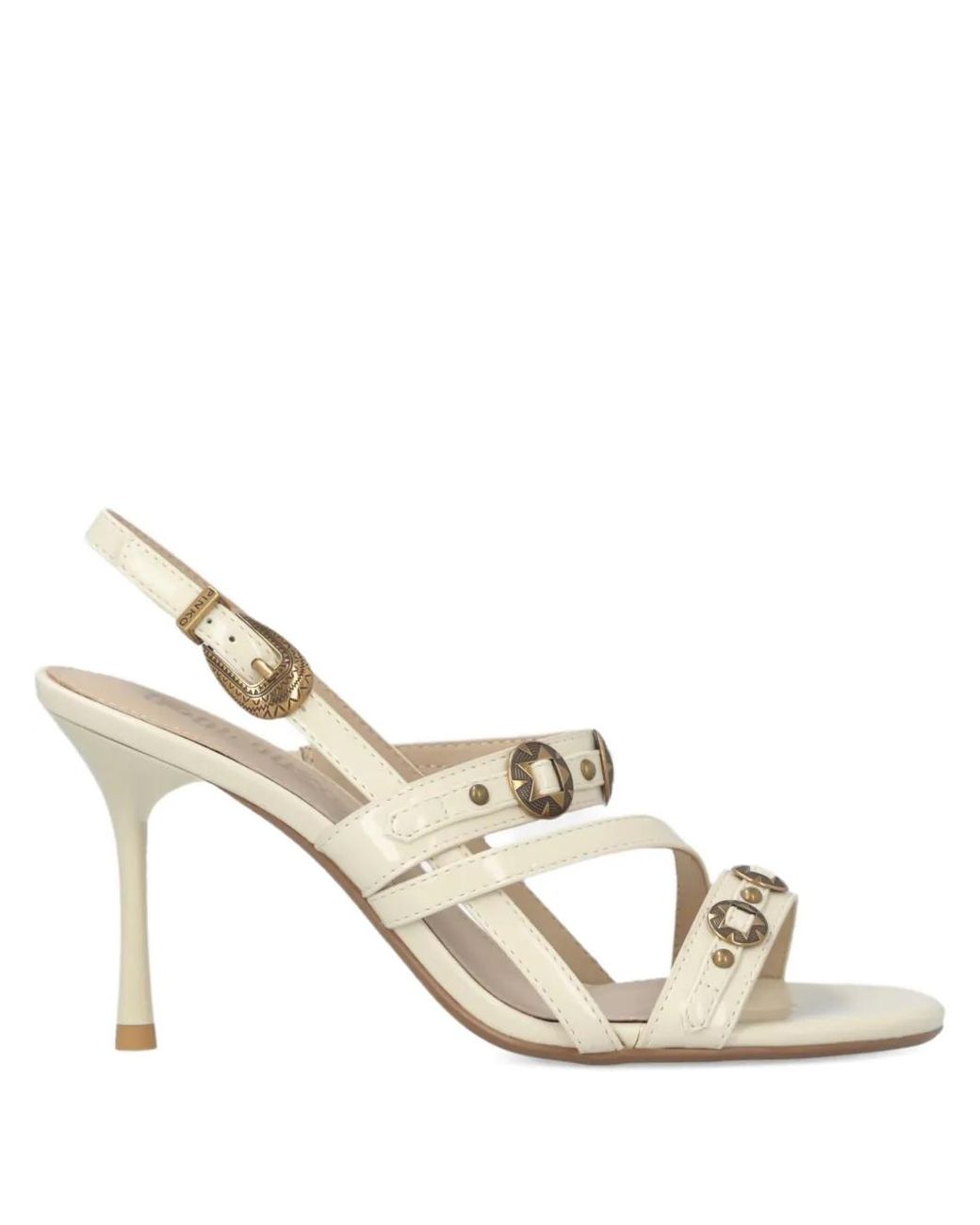 Pinko Metallic Studded-Detail Strappy Sandals