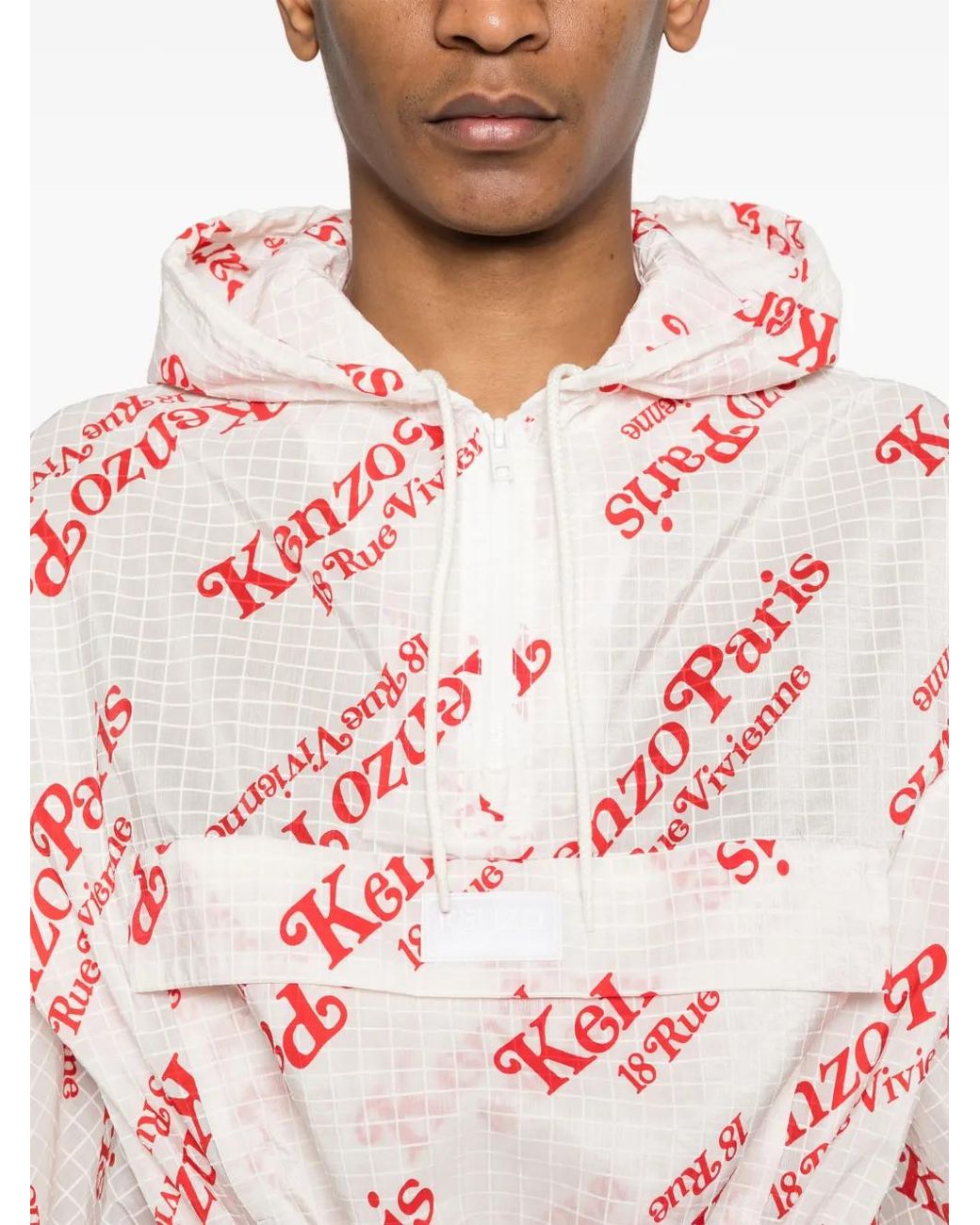 KENZO White X Verdy Logo-Print Windbreaker for men