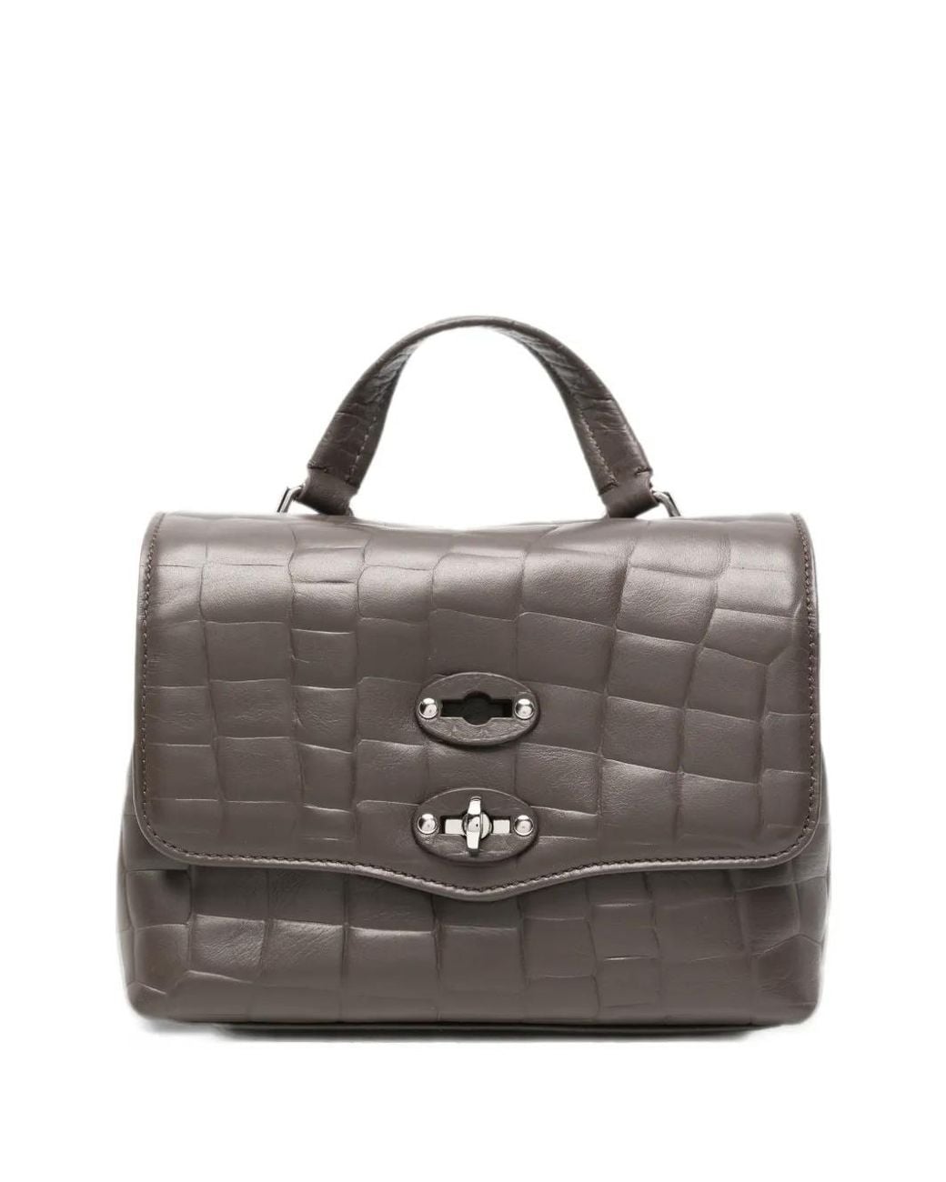 Zanellato Gray Cabas Postina Baby À Effet Peau De Crocodile