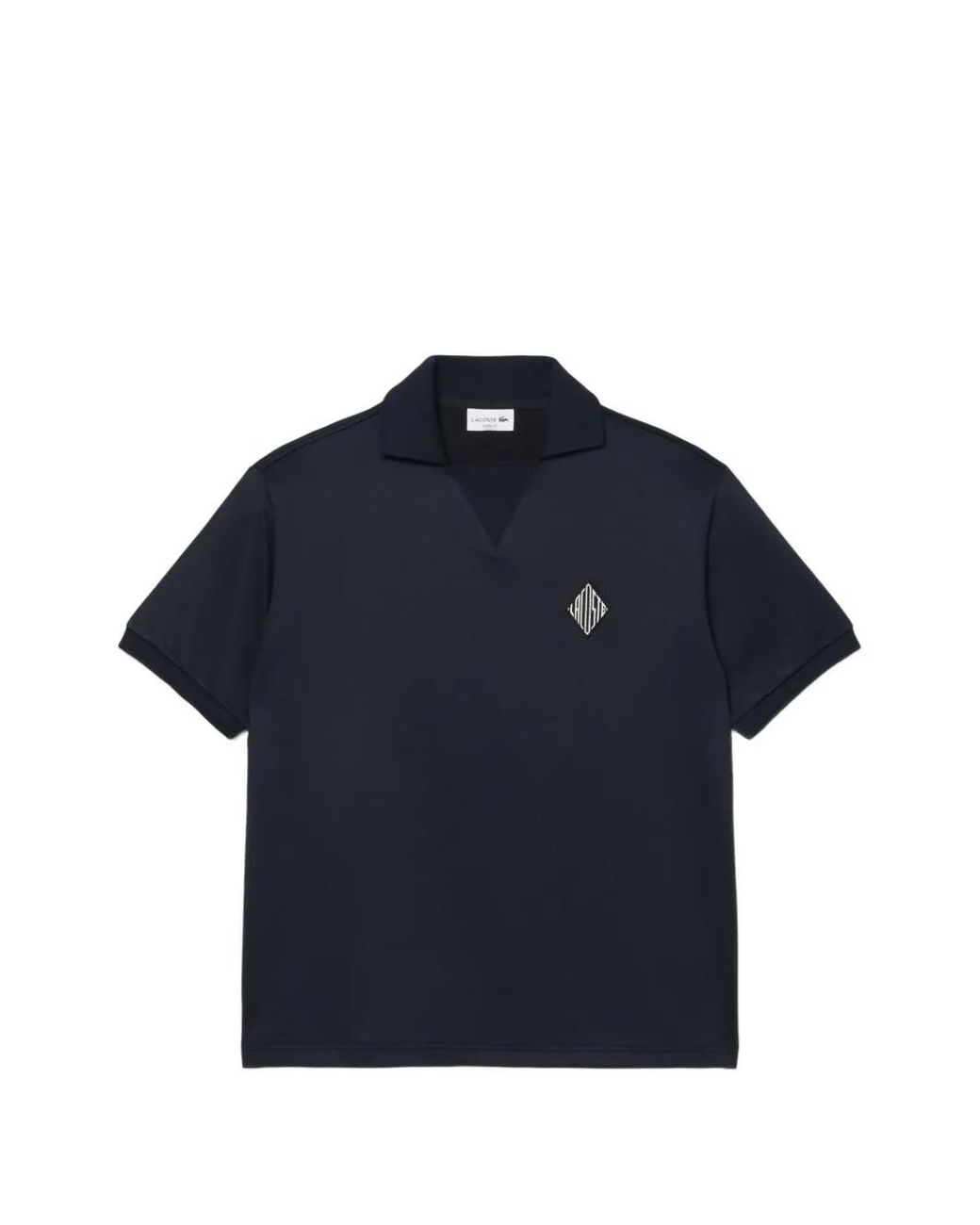 Lacoste Blue Loose Fit Badge Accent Fleece Polo Shirt for men