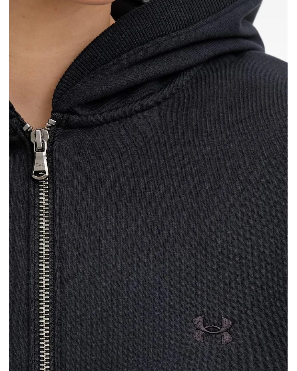Under Armour Black Icon Logo-Embroidered Half-Zip Hoodie