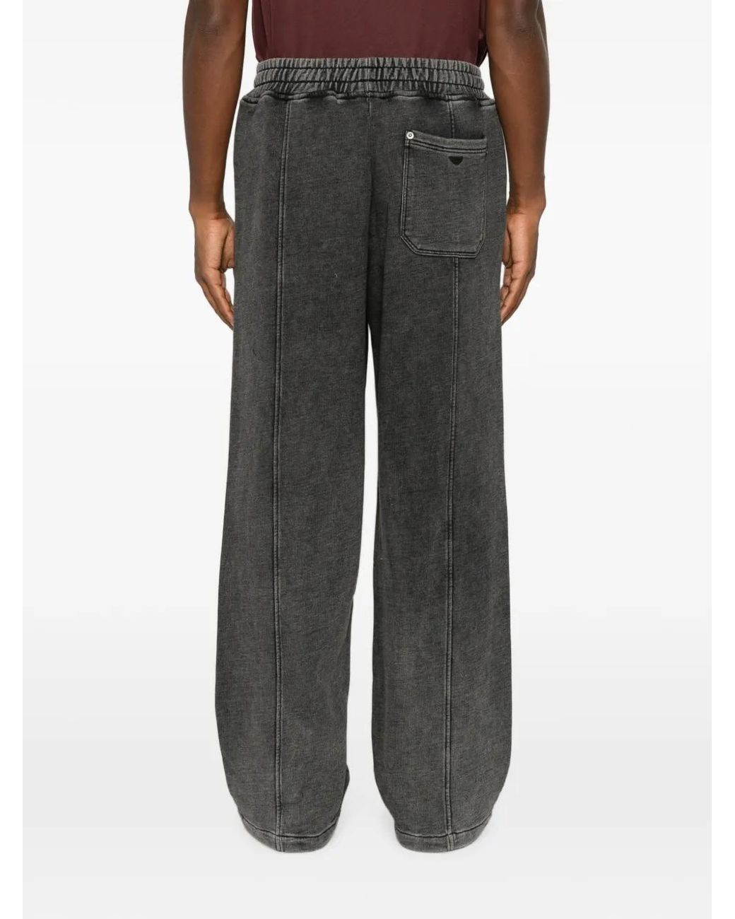 Emporio Armani Gray Elasticated-Waistband Track Pants for men