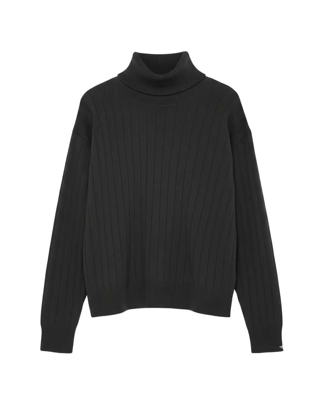 Eleventy Black Ribbed Turtleneck Knitwear