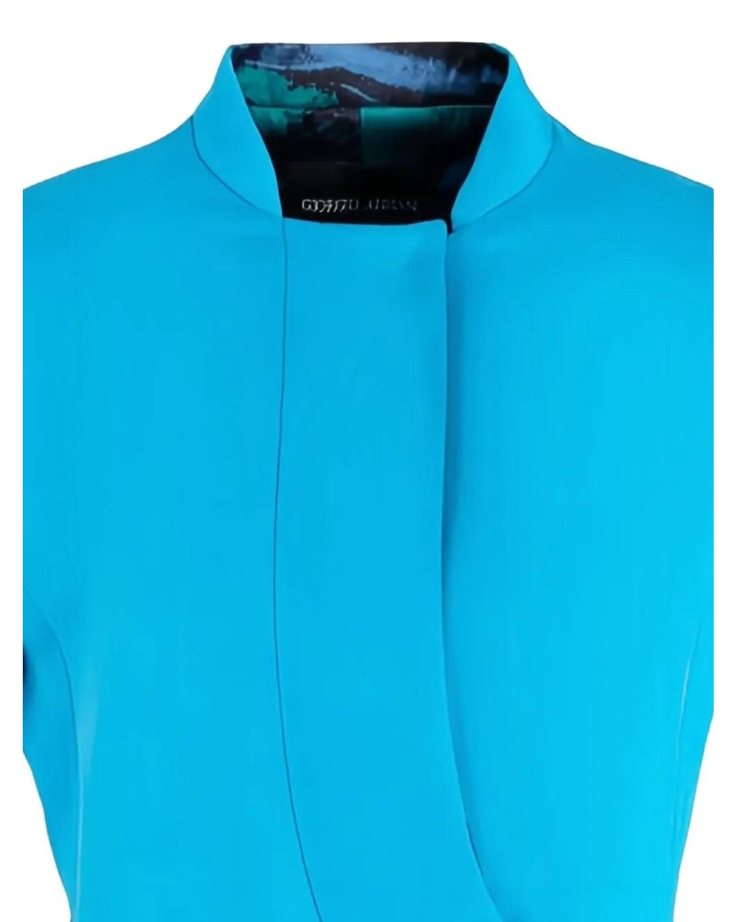 Giorgio Armani Blue Flared-Sleeve Fitted Jacket