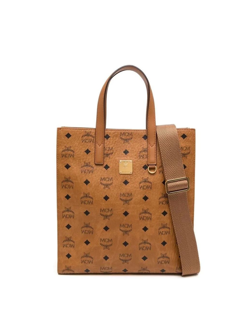 Borsa Tote Aren Piccola Con Monogramma di MCM in Brown