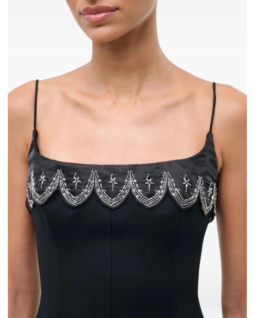 Staud Colette Gewelfde Top in het Black