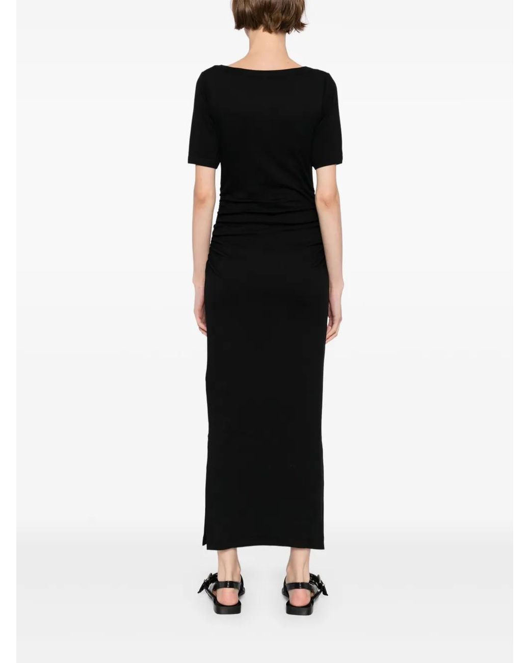 Ganni Black Ribbed Dress