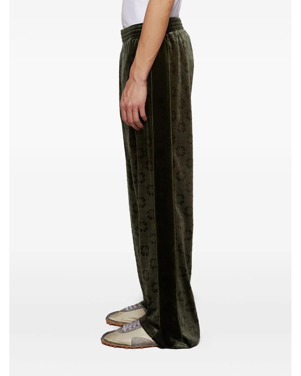 Givenchy Green 4G-Print Velvet Trousers for men