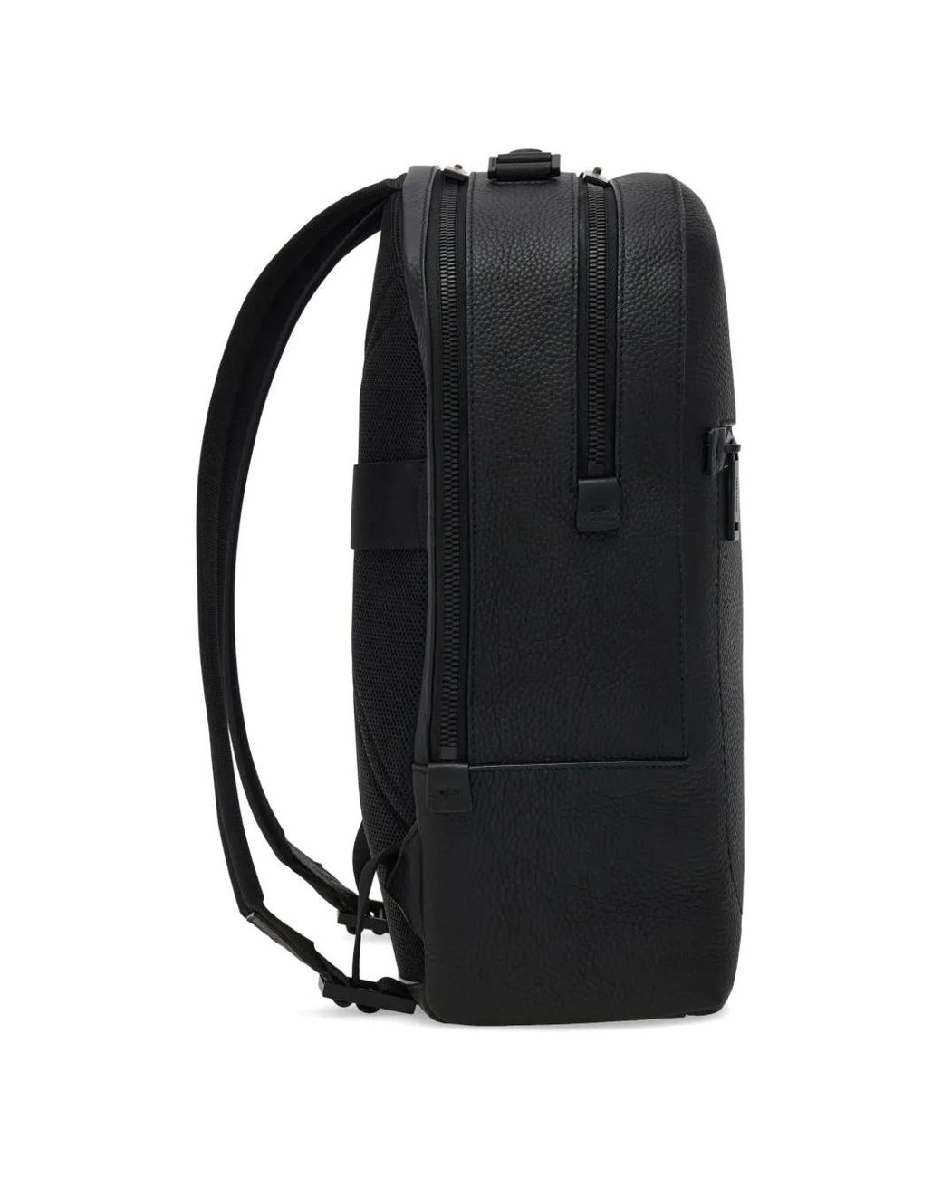 Ferragamo Black Logo Leather Backpack for men