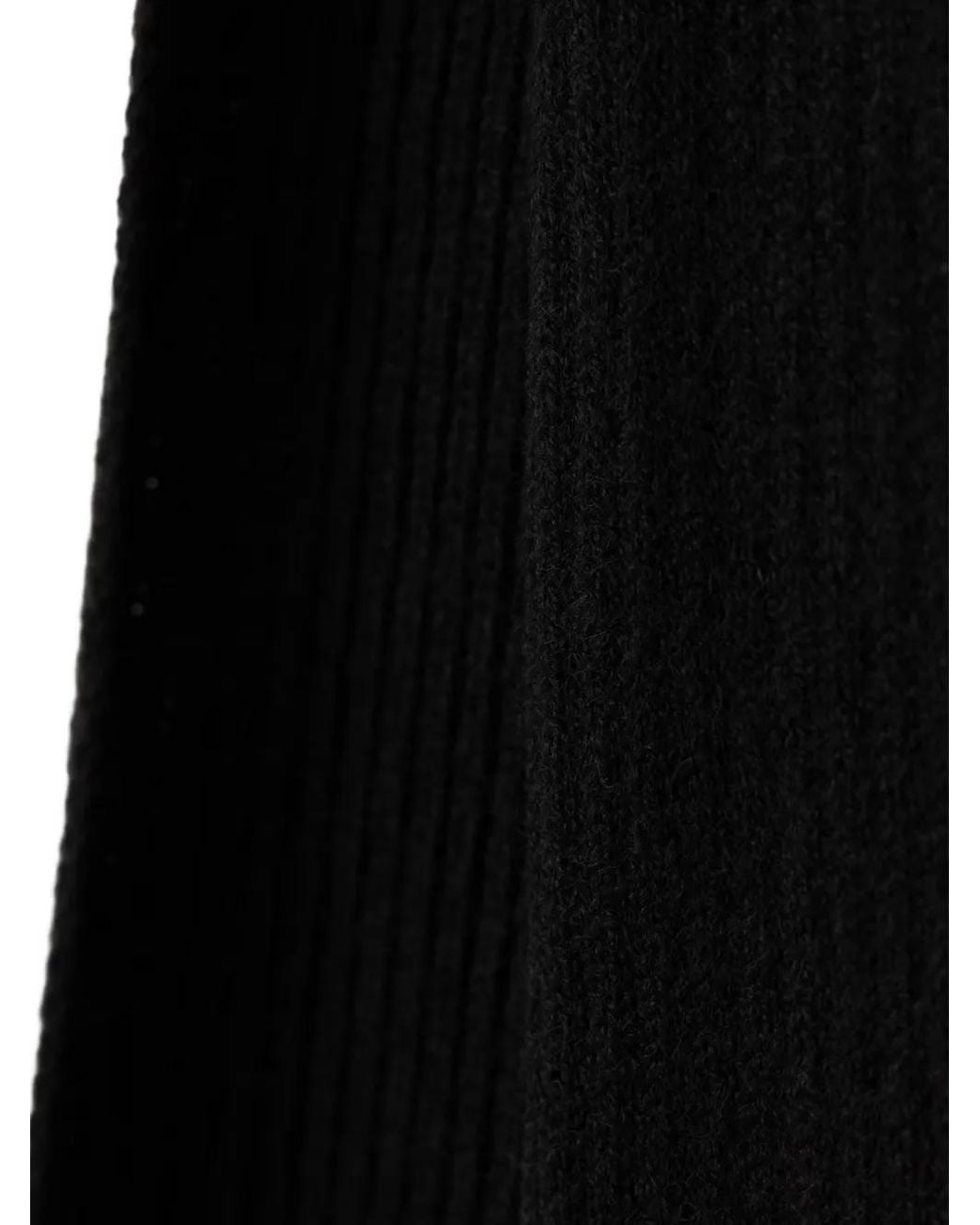 MICHAEL Michael Kors Ribbed-Knit Logo-Patch Scarf in Black | Lyst