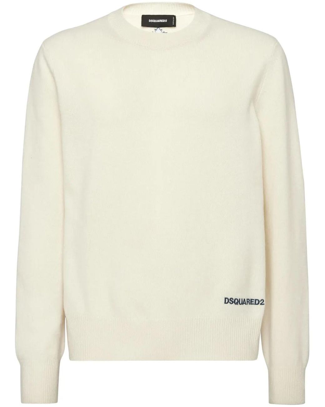 DSquared² Strickpullover Mit Logo-Print in Natural für Herren