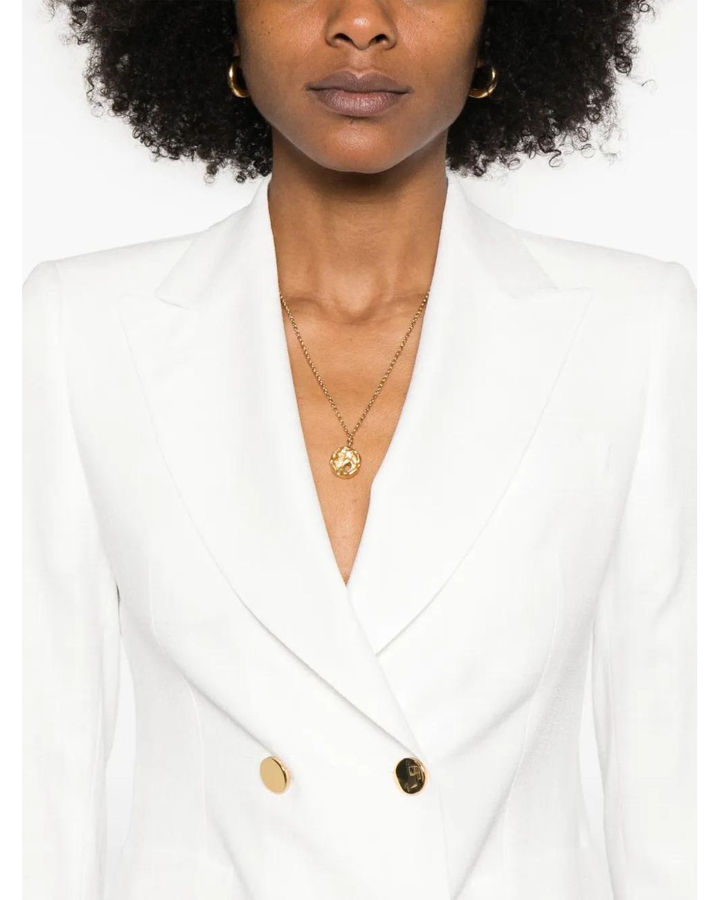 Tagliatore White Double-Breasted Jacket With American Rear Vent