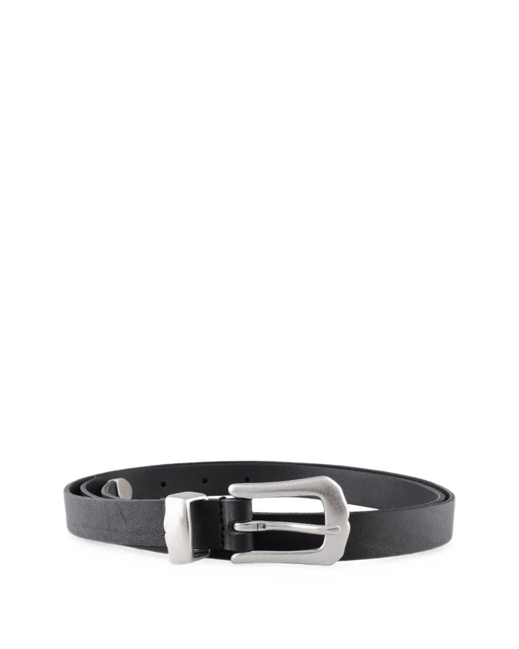 MOLEBO White Buckle-Fastening Leather Belt