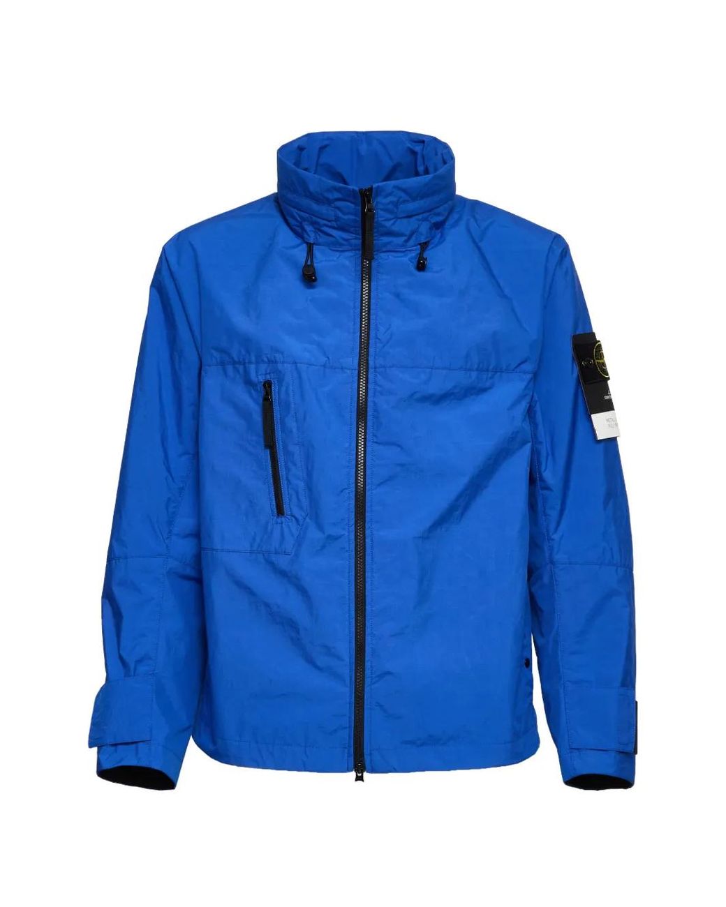 Stone Island Blue Zip Metal Lamina Jacket for men