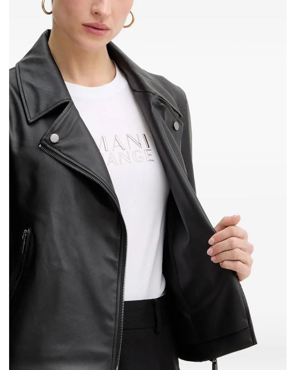 ARMANI EXCHANGE Black Collar Zip Jacket