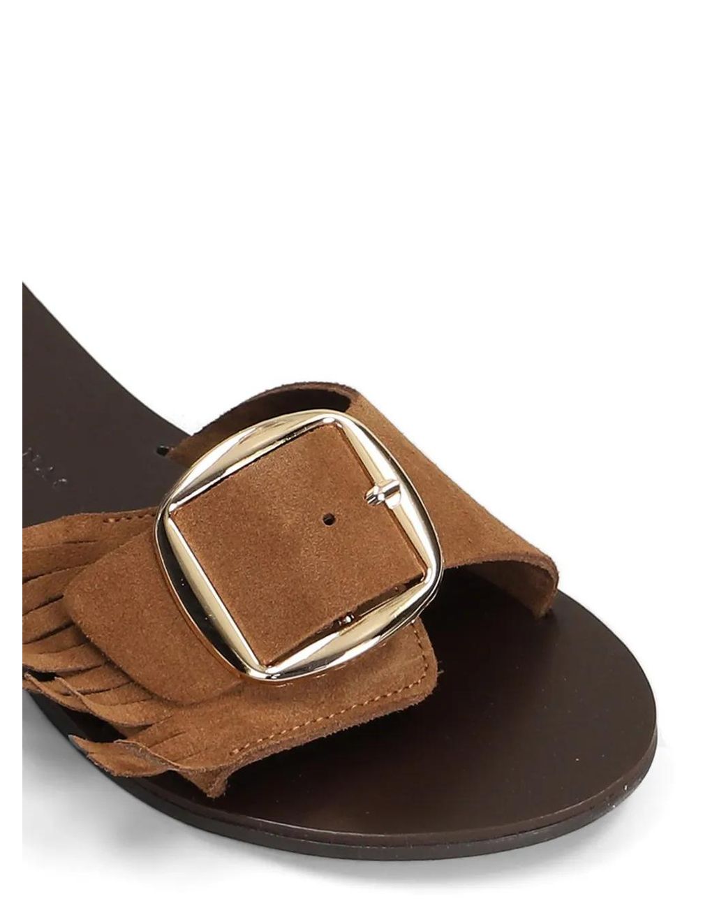 NICOLAS LAINAS Brown Suede Flat Sandals