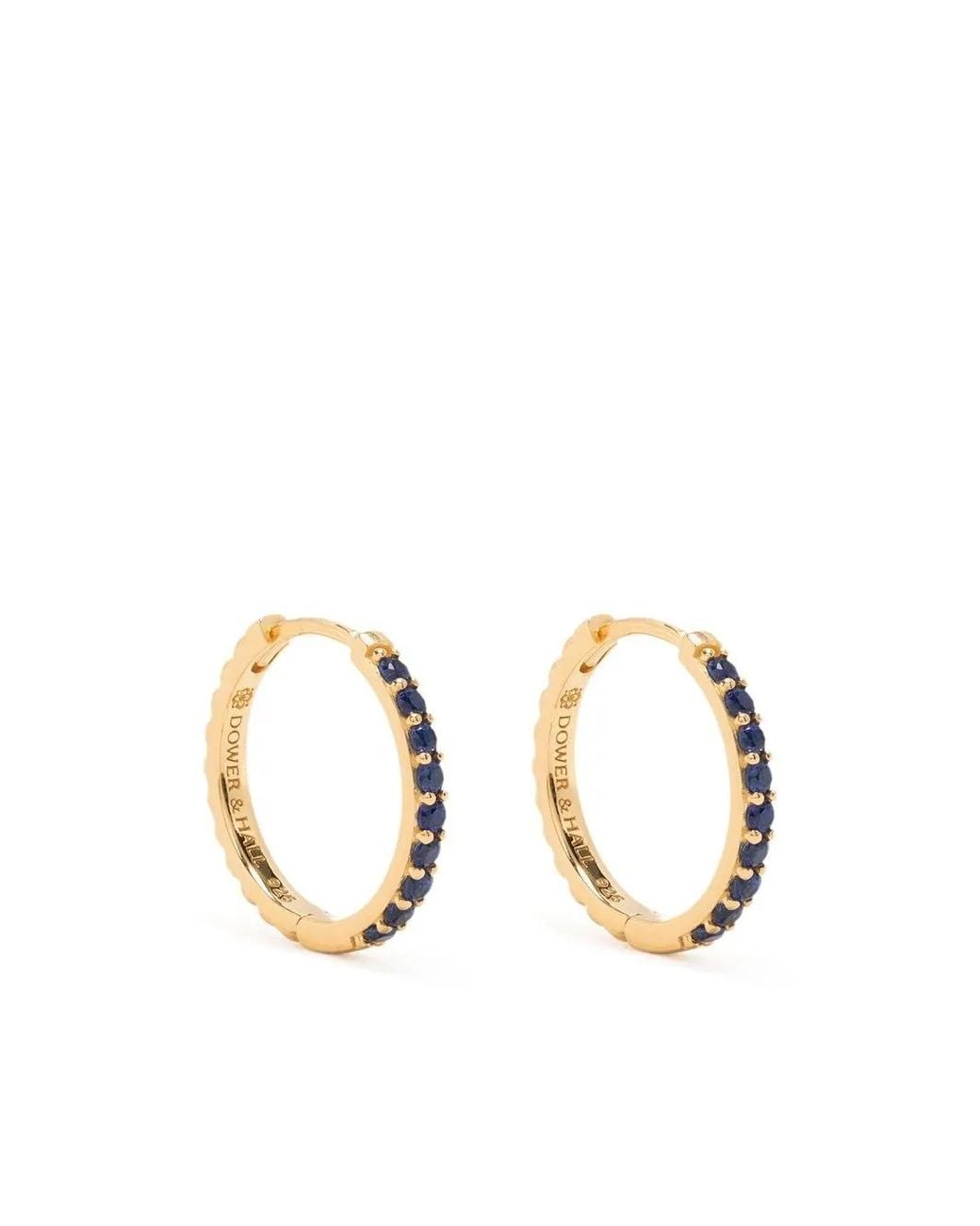 Dower & Hall Metallic Sapphire-Embellished Huggie Hoops