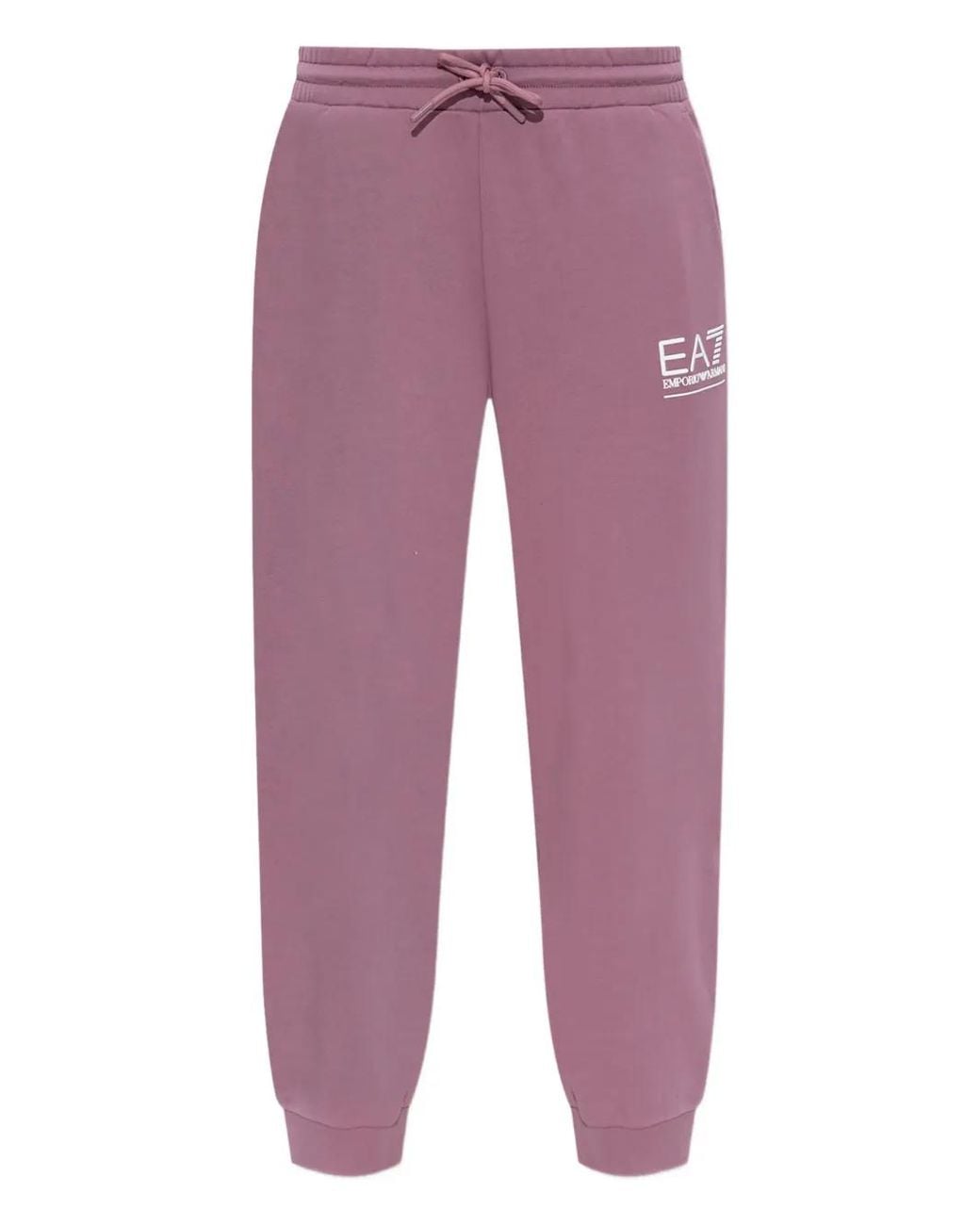 EA7 Purple Logo-Print Track Pants