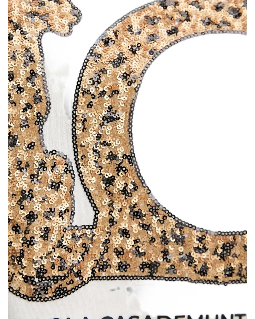Lola Casademunt White T-Shirt Brodé De Sequins À Logo Imprimé