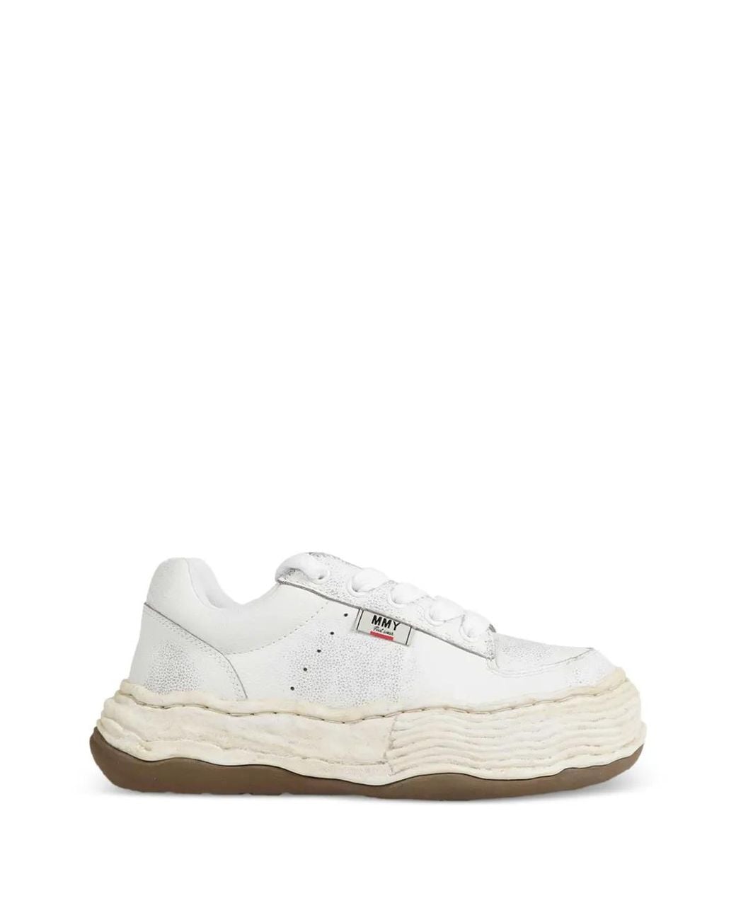 Maison Mihara Yasuhiro White Oliver Original Sole Shrink Leather Low-Top Sneakers