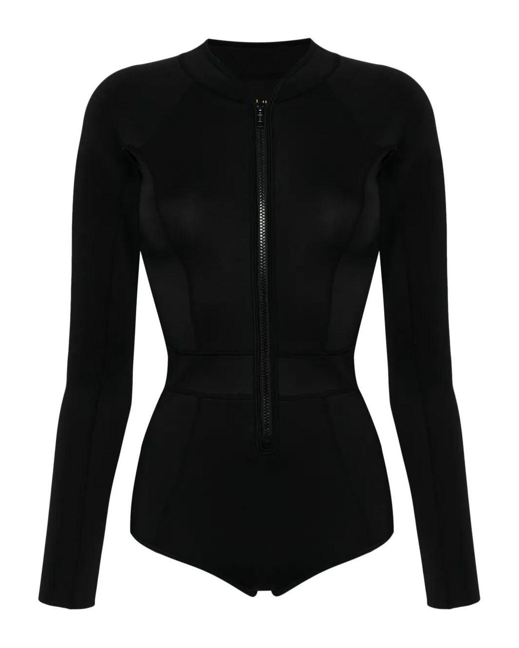Duskii Black Zip-Up Long-Sleeved Swimsuit