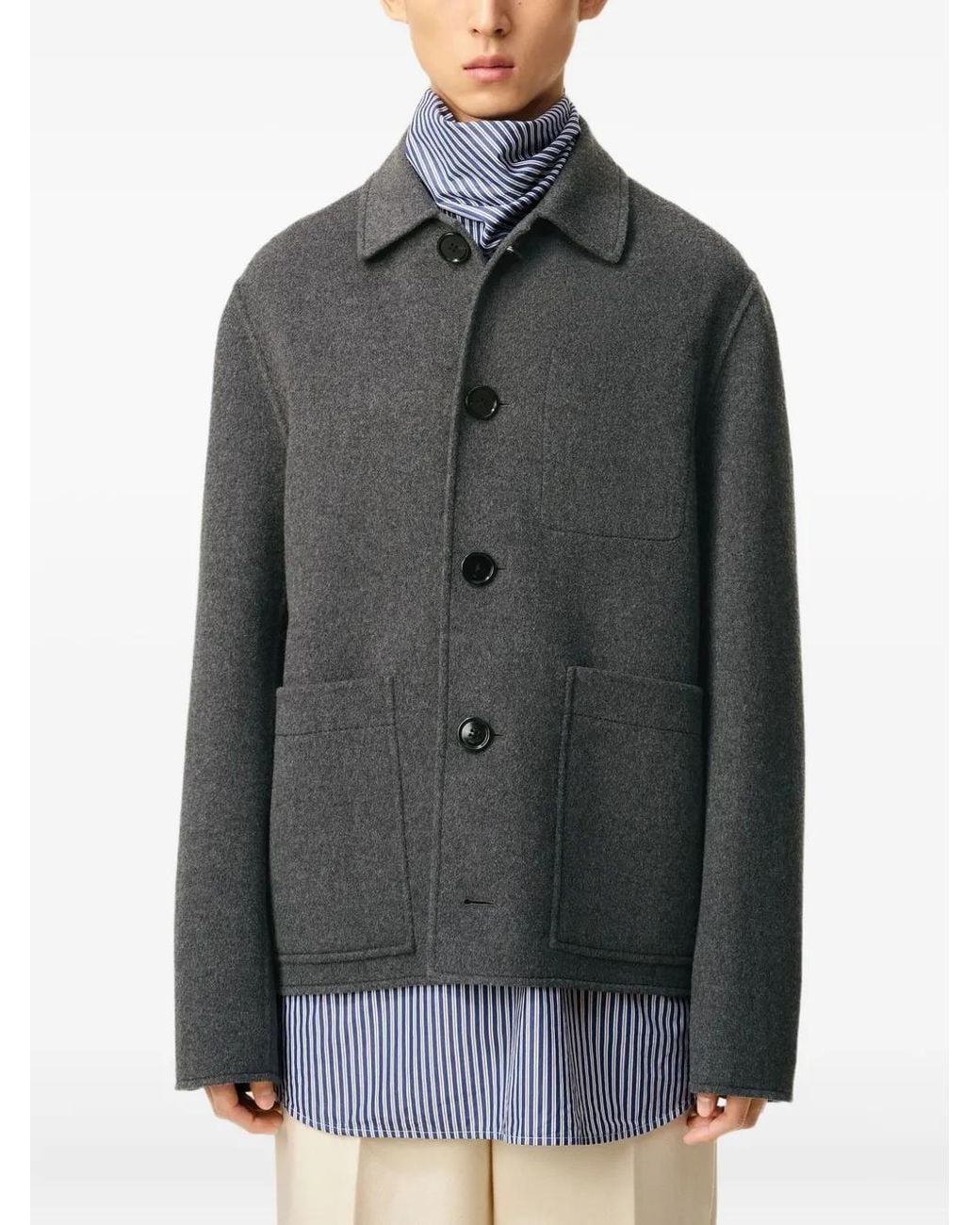AMI Gray Wool Blazer for men