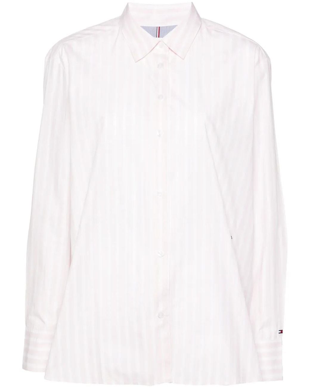 Tommy Hilfiger White Striped Poplin Shirt