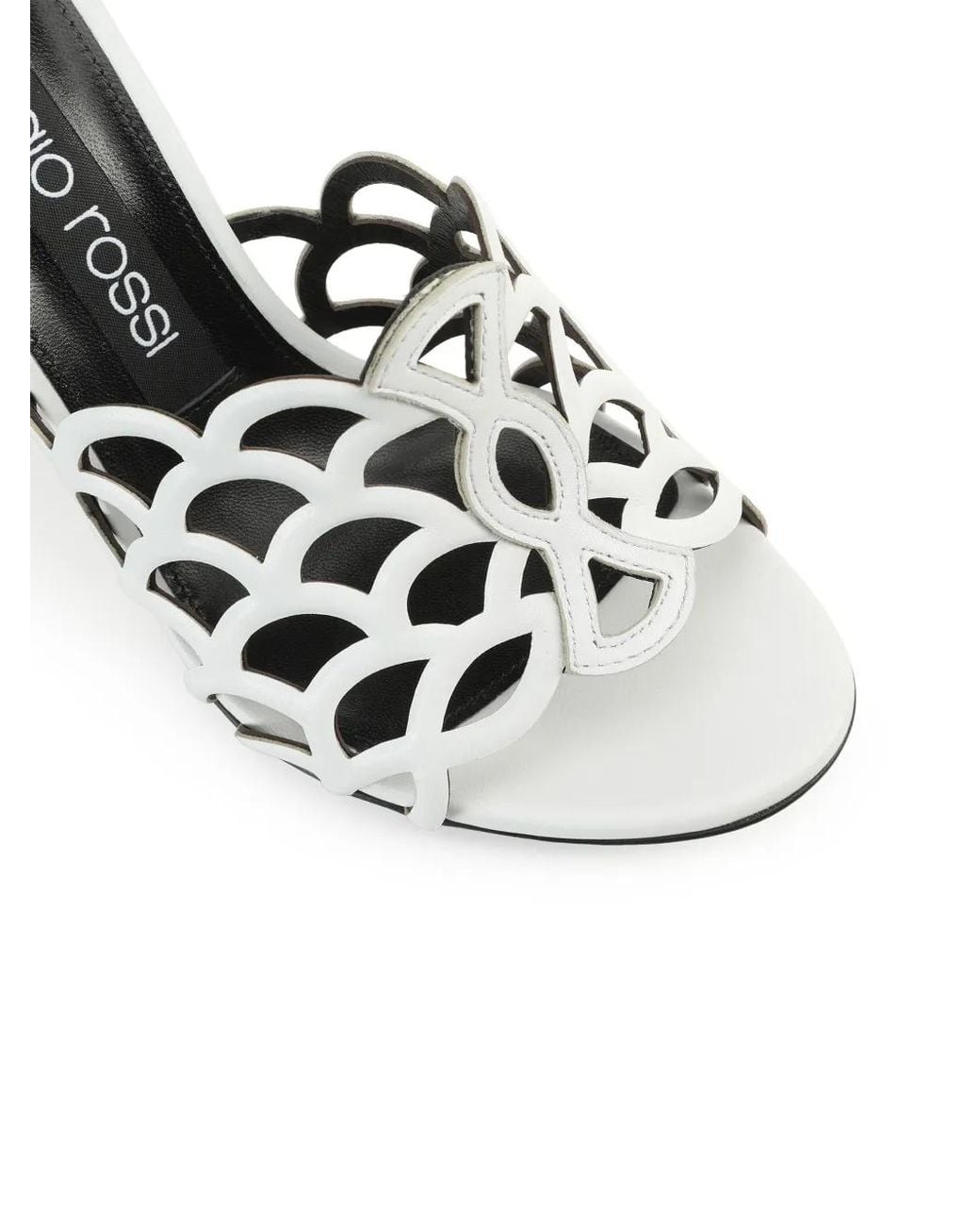 Sergio Rossi White Sr Mermaid 90Mm Leather Mules