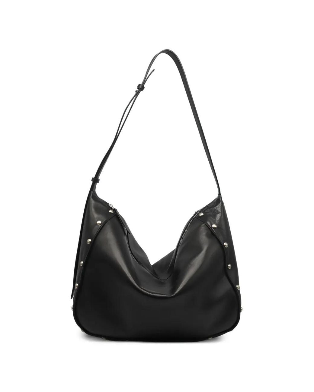 HTC Black Studded Leather Shoulder Bag for men