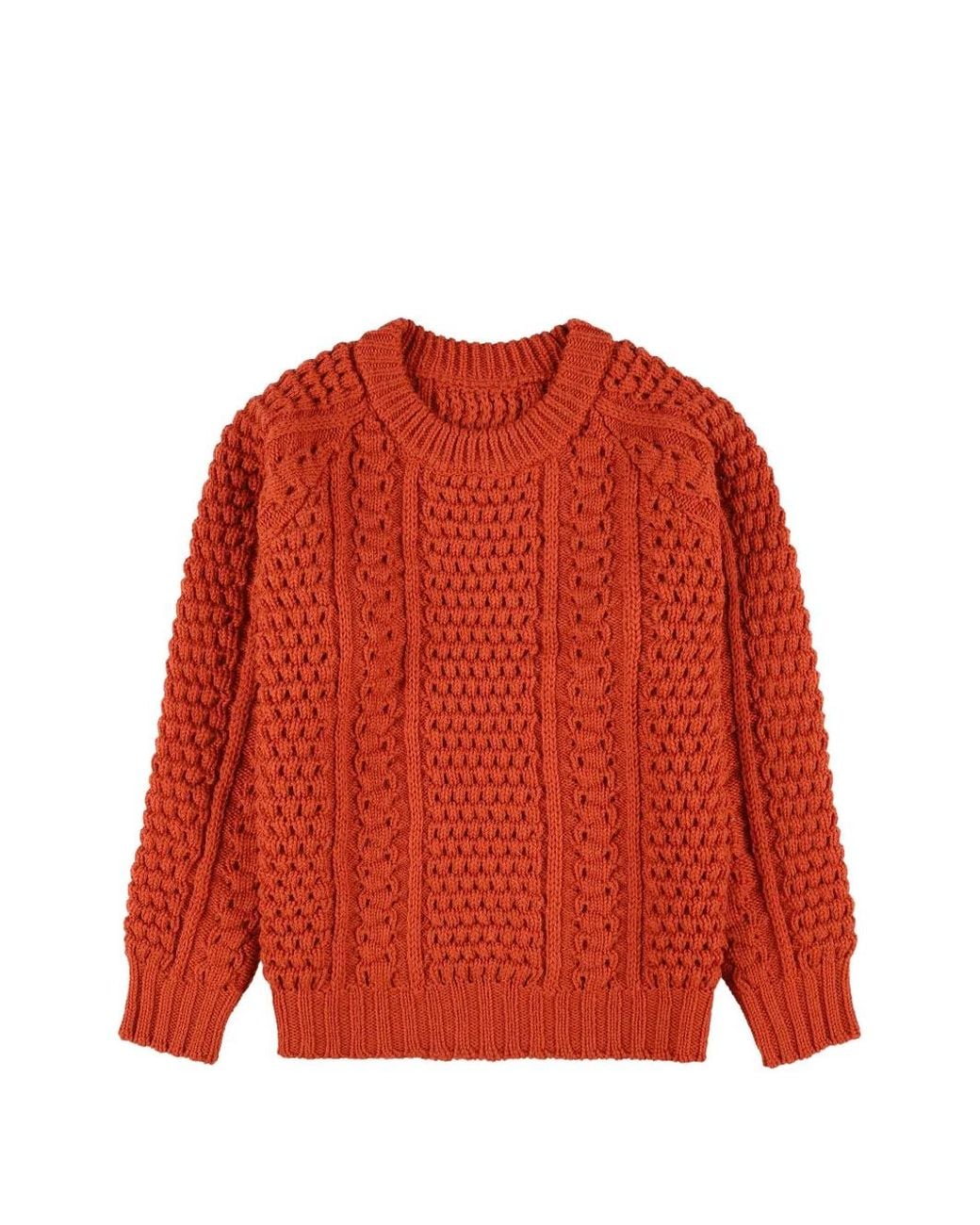 Fortela Red Cable-Knit Sweater for men