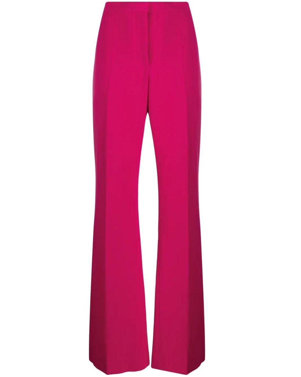 Givenchy Pink Wool-Blend Flared Trousers