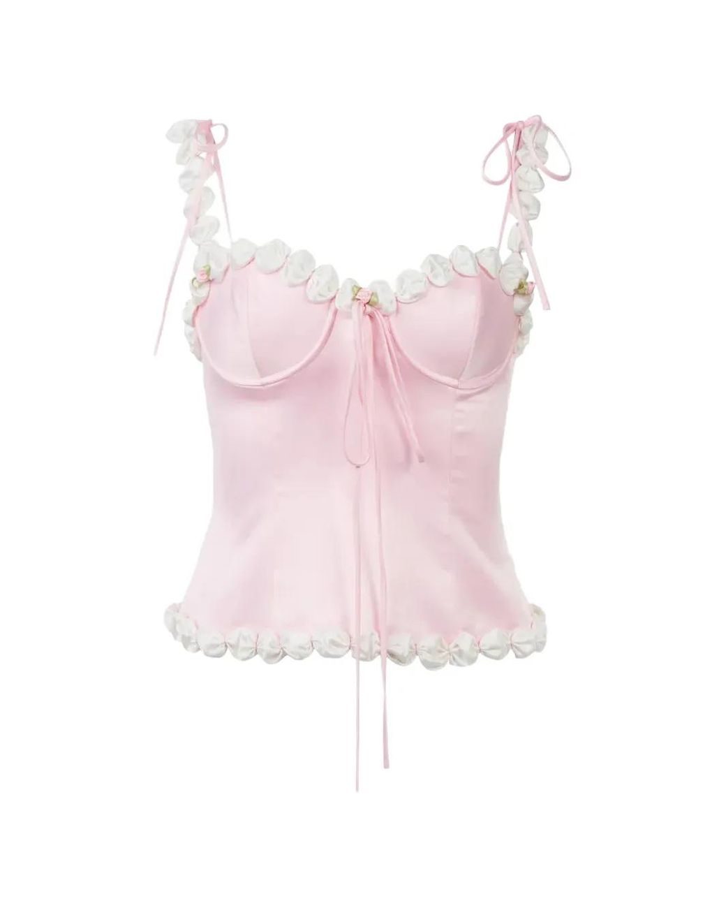 Stolen Stores Pink Cake Rosette-Detail Bustier