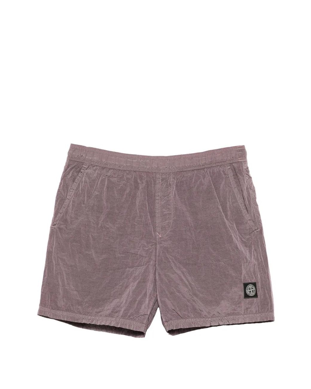 Stone Island Purple Short À Patch Logo for men