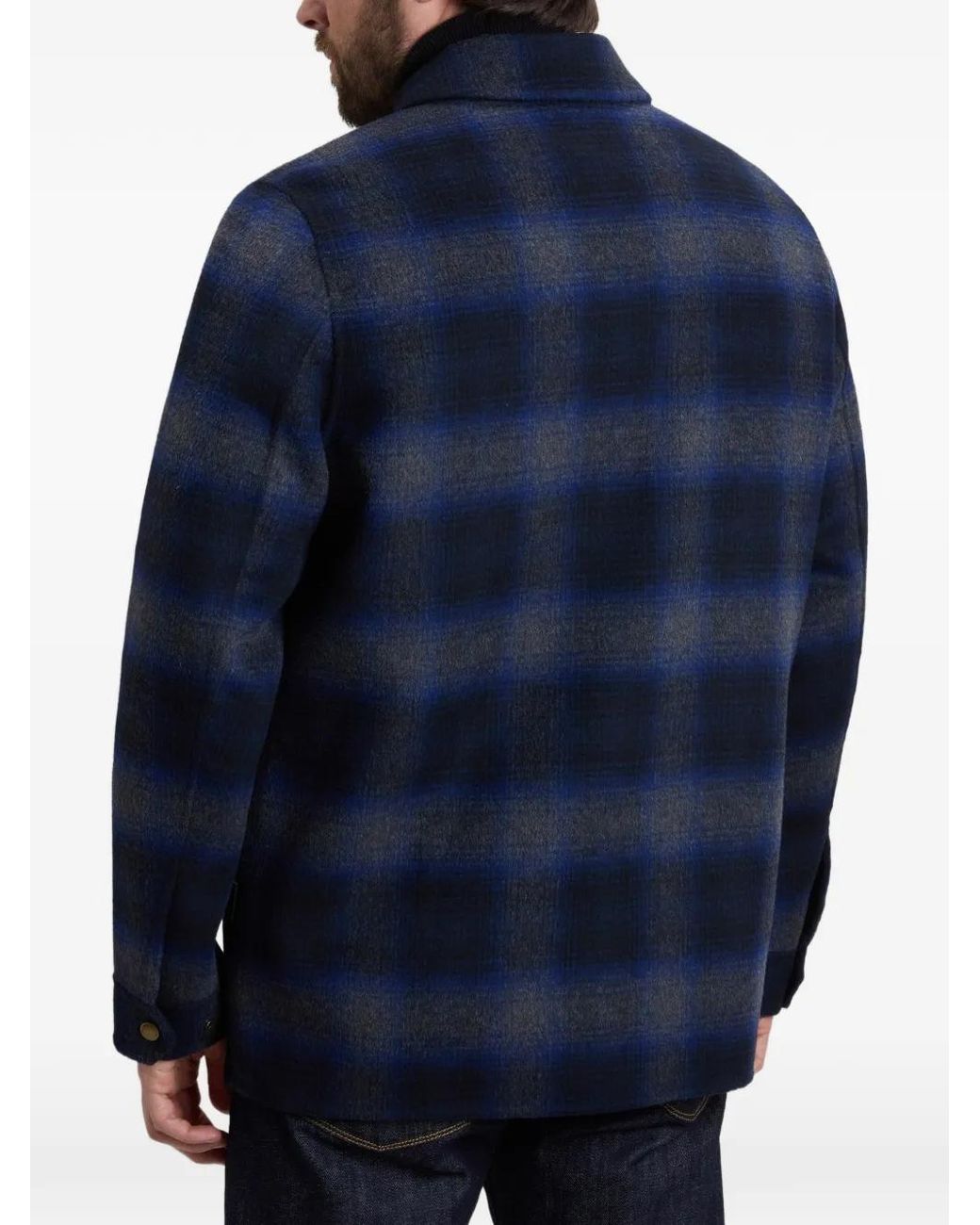 Woolrich Blue Checked Shirt Jacket for men