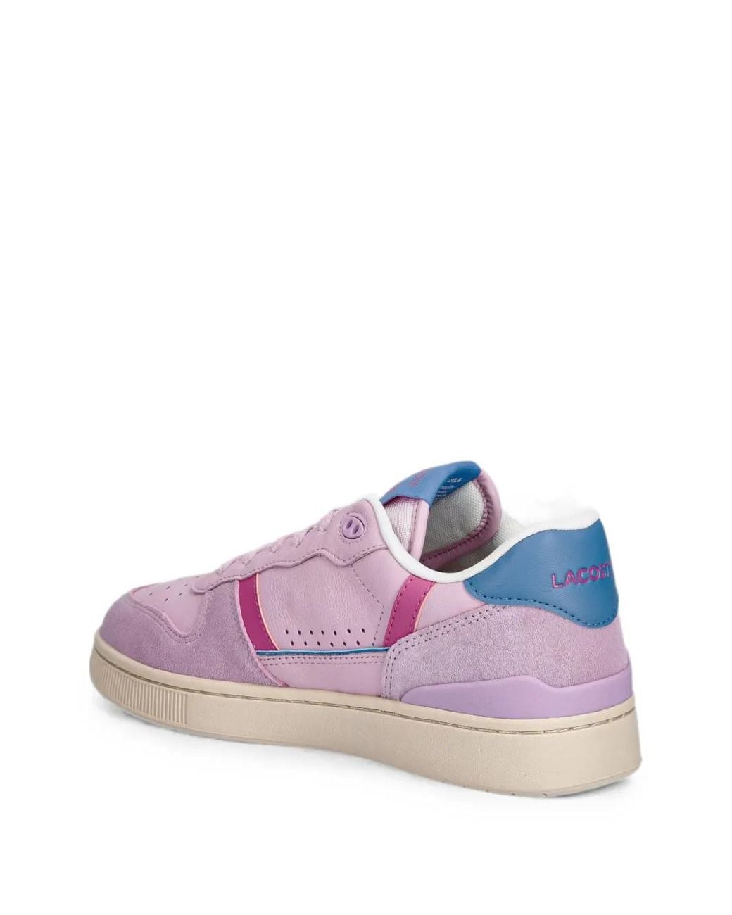 Lacoste Pink Logo-Patch Panelled Sneakers