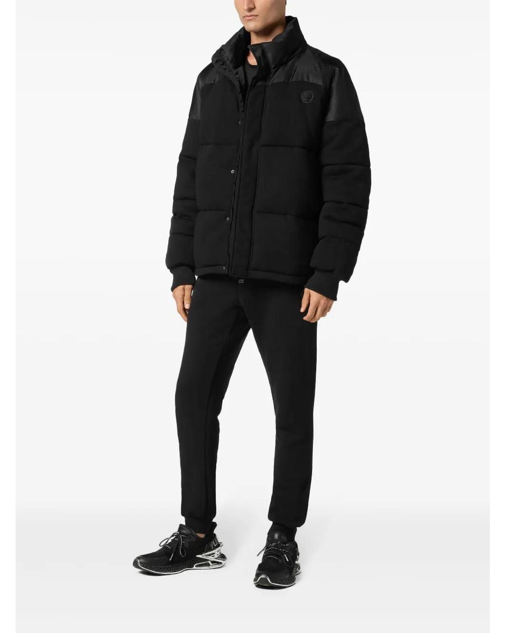 Philipp Plein Black Panelled Puffer Jacket for men