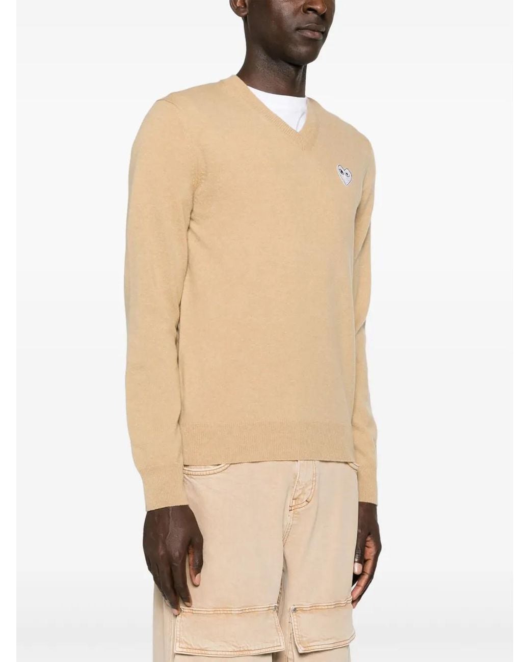 Pull À Patch Cœur COMME DES GARÇONS PLAY en coloris Natural