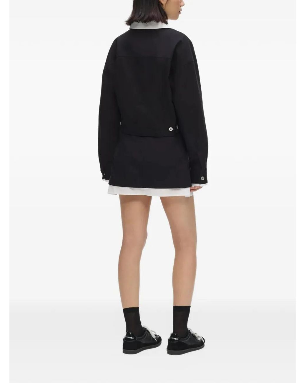Karl Lagerfeld Black Minijupe À Logo Brodé Et Coupe À Superposition