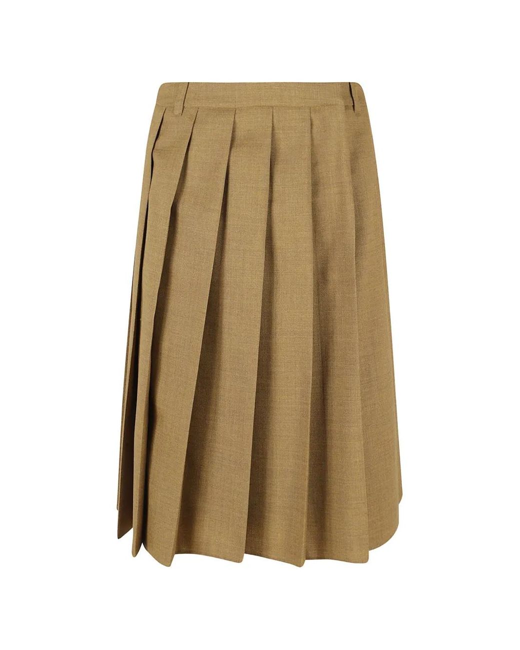 Prada Natural Hopsack Midi-Skirt