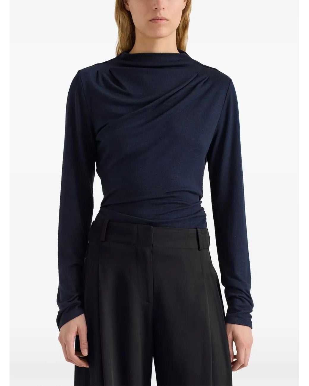 Proenza Schouler Blue Mimi Marled-Jersey Top