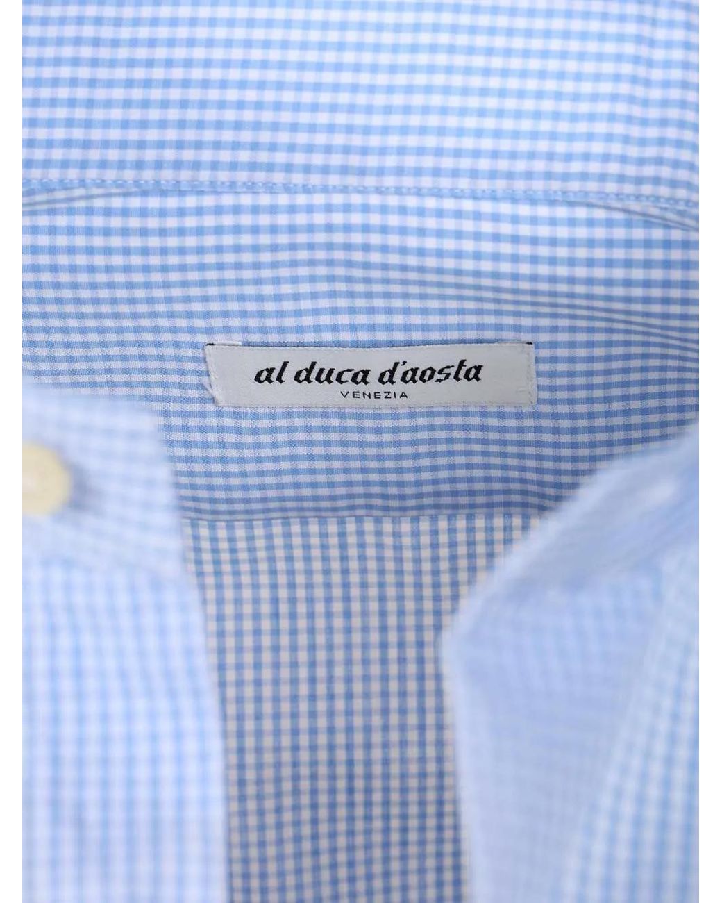 Al Duca D'aosta Blue Vichy Cotton Shirt for men