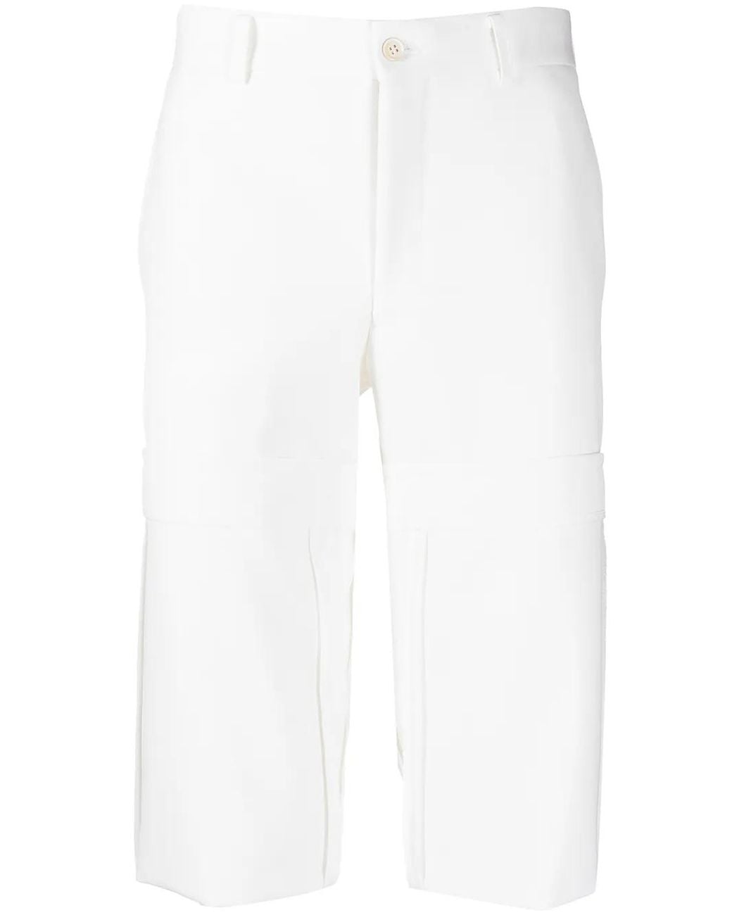 Comme des Garçons White Cropped Tailored Trousers for men