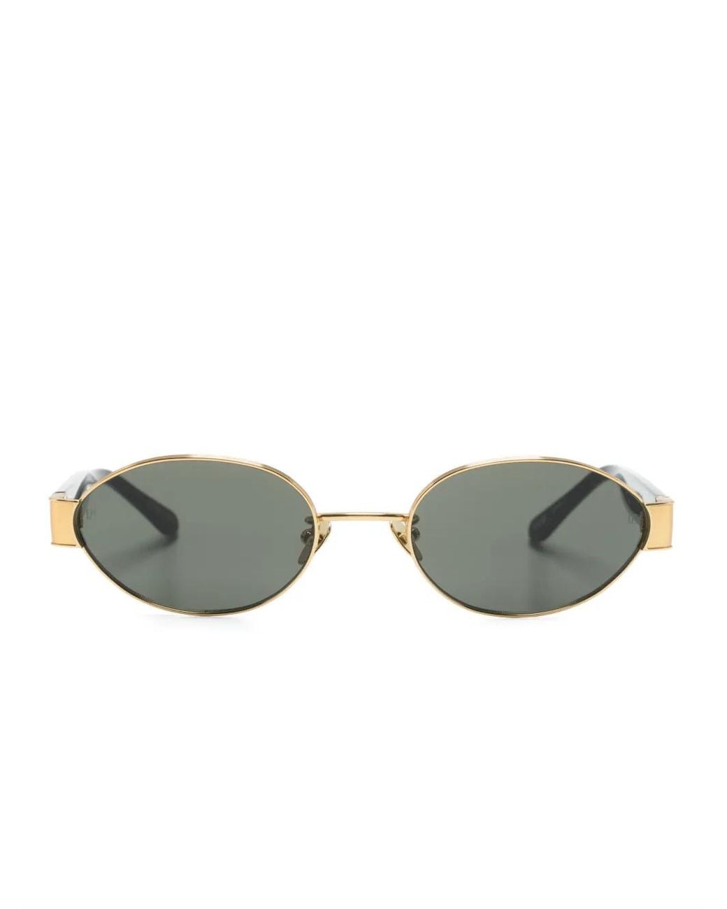 Linda Farrow Gray Sadie Oval-Frame Sunglasses