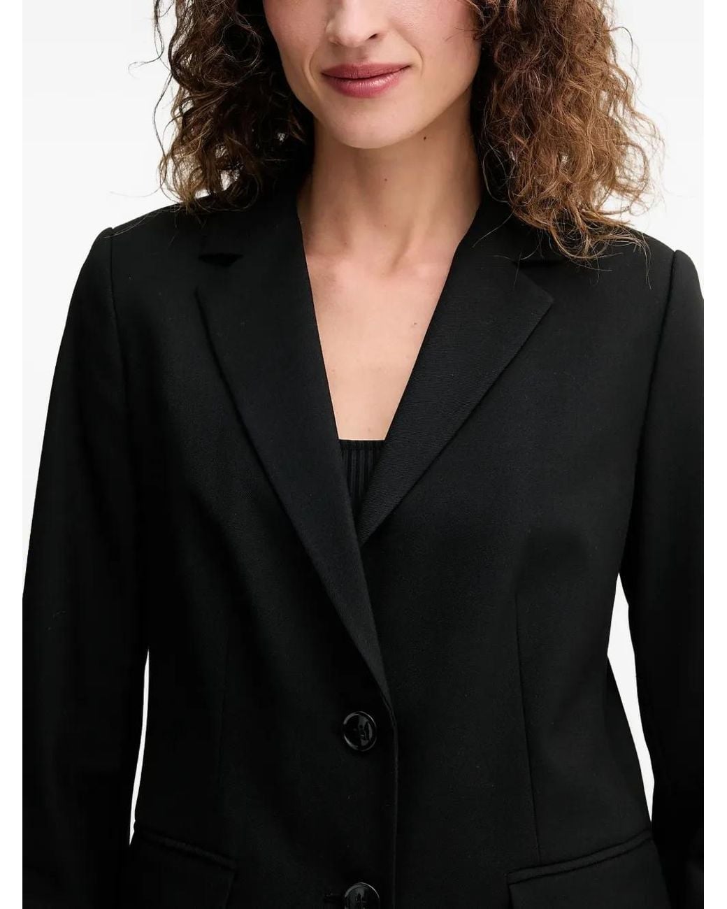 Benetton Black Button-Fastening Blazer
