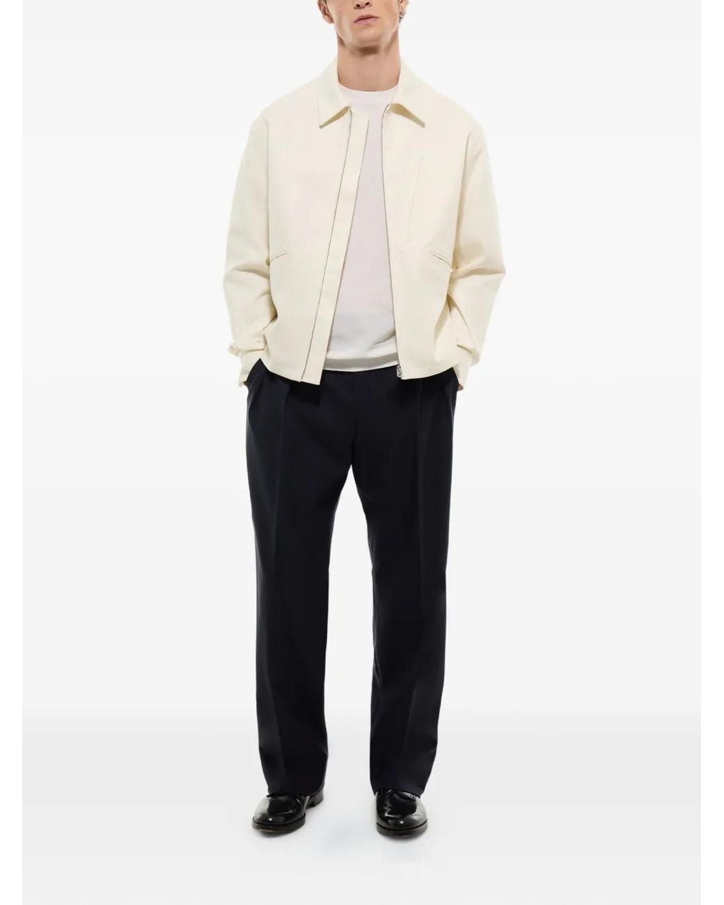Fursac White Zip-Fastening Lightweight Jacket for men