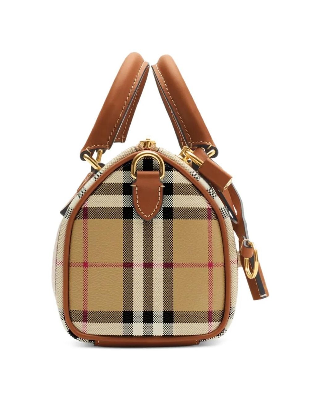 Burberry Brown Mini Check Bowling Bag