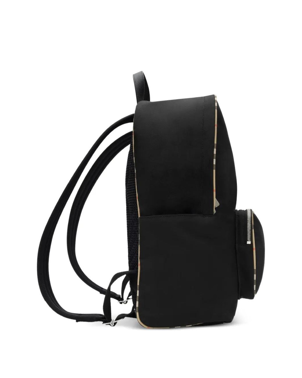 Burberry Black Check Trim Backpack for men