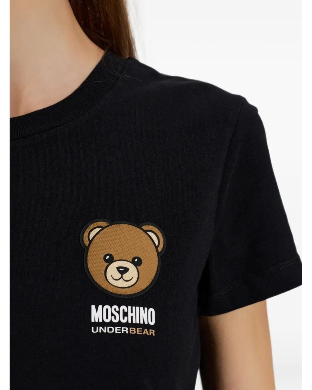 Moschino Black T-Shirt À Logo Imprimé